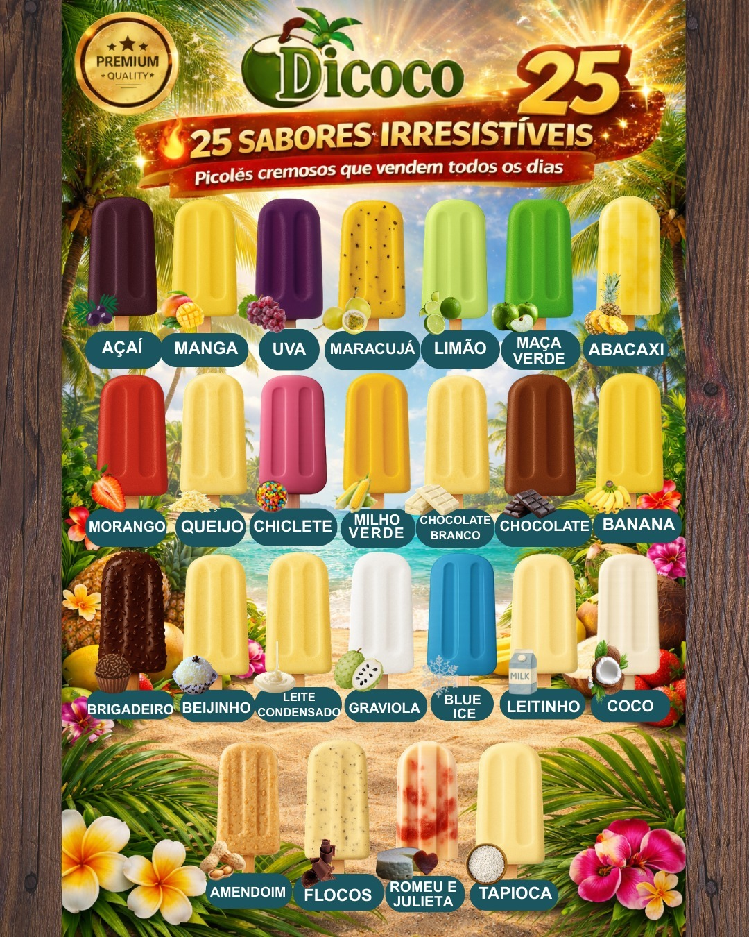 Picolé Dicoco - 25 sabores irresistíveis